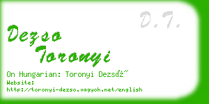 dezso toronyi business card